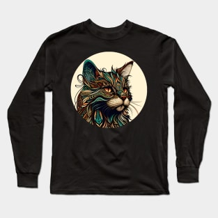 Boho Cat Vintage Lover - Love Cat Hippy Long Sleeve T-Shirt